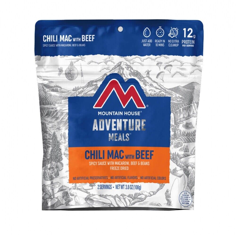 Mountain House Chili Mac w/Beef 2-Serving Entree Freeze Dried Camping Food