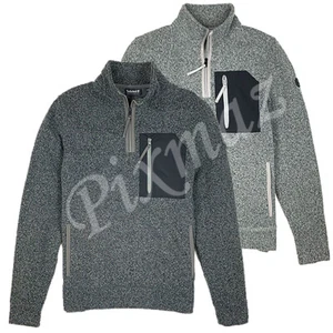Timberland Men's Quarter Zip Grey Fleece Sweater A1MMC - Imagen 1 de 9