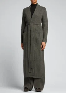 GABRIELA HEARST Ginnersury bouclé knit cashmere silk blend cardigan M Army green - Picture 1 of 14