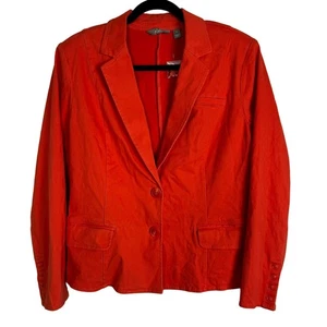 Blazer Lema Color Coral Dos Botones Algodón Mezcla Rayón Talla 14 - Imagen 1 de 7