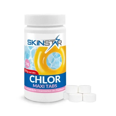 GAMIX Chlortabletten Maxi Tabs Pool 1 kg Langsamlöslich Chlor Pflege für Schwimmbad