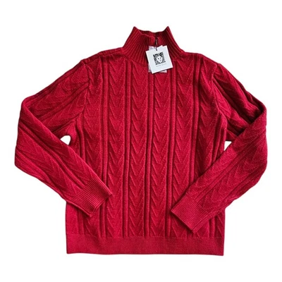 Ann Taylor красный кабель трикотажа коренастый насмешливый шеи пуловер свитер маленький праздник новый - Изображение 1 из 4