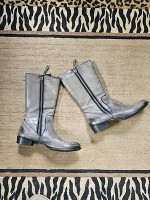 NEW- Kenneth Cole Reaction JACKIE MOTO Black Side Zip Mid Calf Boots Womens 4 - Image 1 of 4