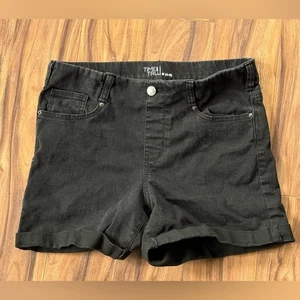Pantalones cortos de mezclilla Time and Tru negros Pull On S (4-6) - Imagen 1 de 6