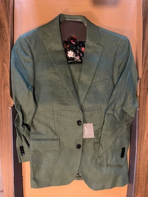 INDOCHINO Linen Green 2 Pc Suit Jacket Blazer and Pants. New with Tags. - Image 1 of 4