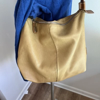 Francesco Biasia Handbag Italian Butter Soft Leather Hobo Hippie Tan LARGE CLEAN - Image 1 of 4