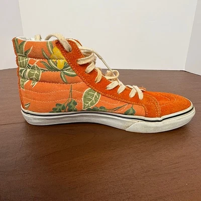 Vans Sk8-Hi Naranja Floral Prendas para el torso altas Hombres’s 6.5 Mujeres’s 8 Lona Zapatos de skate gamuza Foto 1 de 4