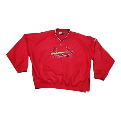 Chaqueta cortavientos suéter Nike Swoosh de los Cardenales de San Luis XXL roja sin cremallera   Foto 1 de 4