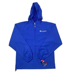 Champion Herren königsblau verstaubar halber Reißverschluss Kapuzenjacke Größe Small Windbreaker - Bild 1 von 8