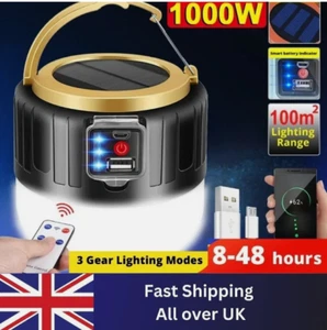Solar LED Lantern Torch Lamp Camping Tent Light USB Rechargeable Outdoor Hiking - Picture 1 of 4