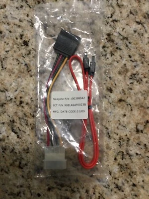 Cables de datos de disco duro Seagate 100398942 90ZLASAT0023B SATA Power Molex Foto 1 de 2