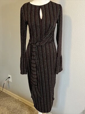 Vestido midi French Connection Paula ojo de cerradura Blackout Multi XS metálico nuevo con etiquetas Foto 1 de 4