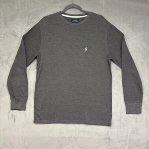 Polo Ralph Lauren Herren grau Langarm Schlafshirt Waffelmuster Rundhalsausschnitt Größe Large - Bild 1 von 17