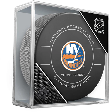 Islanders Unsigned Inglasco Third Jersey Throwback Official Game Puck Cover