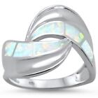 White Opal Fashion .925 Sterling Silver Ring