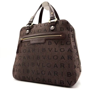 Bulgari Maxillettare Logomania Handbag Brown Authentic - Picture 1 of 10