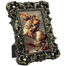 Vintage 4x6 Picture Frame Antique Black Picture Frames with Glass Front Ornat...