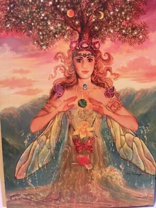 Blank Greeting Card Healing Spirit FairyW/Green Heart Chakra - Picture 1 of 7