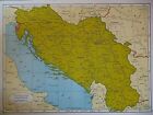 Vintage 1950 Atlas Map ~ YUGOSLAVIA & TRIESTE ~ Old & Authentic ~ Free S&H