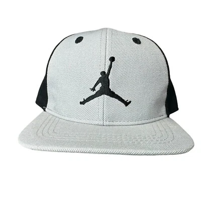Nike Air Jordan Infantil Gorra Sombrero Negro Gris Correa Flatbill Jumpman Foto 1 de 4