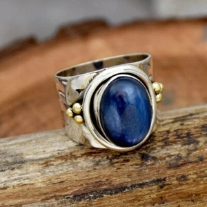925 Sterling Silver Kyanite gemstone Handmade Designer Ring Labor Day Sale - Picture 1 of 2