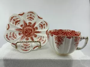Wileman Foley Tea Cup and Saucer Original Terracotta Orange Porcelain Bone China - Picture 1 of 10
