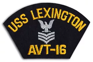 US Navy AVT-16 USS Lexington Training Aircraft Carrier Cap Patch Iron-On (a) - Picture 1 of 1