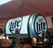 miller lite pool table light plastic