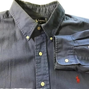 Vintage Ralph Lauren Blaire Shirt Mens XLarge Blue Button Up Red Pony Logo Y2K - Picture 1 of 10