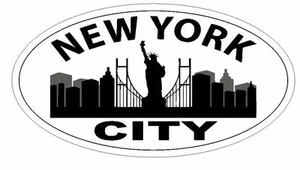 New York City Oval Bumper Sticker or Helmet Sticker D2916 Euro Oval - Picture 1 of 1