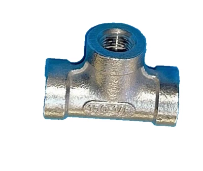 Merit 316 Stainless Steel 3/8"X1/8”X1/8” NPT Pipe fitting TEE female - Image 1 of 4