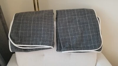 2 fundas de almohada King a cuadros de franela gris cajón y barril Foto 1 de 4