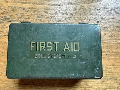 Vintage Bell System-S Metal First Aid Kit Box 1950s/60s era,  Small Travel Size - Image 1 of 4