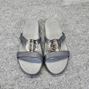 Crocs Sanrah Sandalo donna con slide a cerchio taglia 9 nero/grafite - Foto 1 di 5