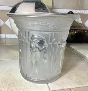 Danaïdes vase by R.Lalique Water Bearer Aquarius Embossed Bell Glass - Picture 1 of 1