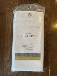 Shower Curtain Liner Threshold Medium Weight PEVA White 70 X 71 B240 - Picture 1 of 3