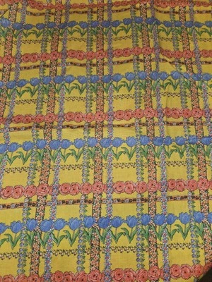 VTG HTF 70s Concord Fabric Colorful Floral Print Cotton Blend Fabric 39"X 44"W B - Image 1 of 4