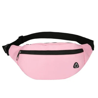 Women Men Travel Waist Bag Pack Solid Color Casual Functional Belt Shoulder Bag  - Image 1 of 4