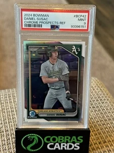 DANIEL SUSAC 2024 BOWMAN CHROME BASEBALL REFRACTOR ATHLETICS /499 PSA 9 - Picture 1 of 2