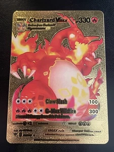Charizard VMAX High Quality Gold Foil Fan Art - Picture 1 of 2