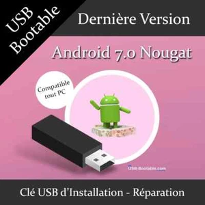 Clé USB Bootable Android 7.0 Nougat + Guide d'utilisation - Photo 1/1