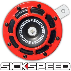 SICKSPEED SOLO ROJO SUPER LOUD COMPACT ELECTRIC BLAST TONE HORN CAR SUV 12V P1 - Imagen 1 de 1