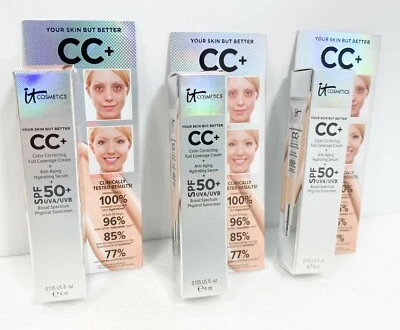 it Cosmetics (3) CC+ KORRIGIERENDE Creme mit voller Abdeckung - Reise - MITTEL * BITTE LESEN - Bild 1 von 4