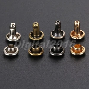100pcs 8mm Leather Craft Rivets Double Cap Rapid Metal Punk Craftwork DIY Repair - Picture 1 of 10