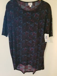 New with tags LuLaRoe Irma Top Size XXS Geometric Red Blue - Picture 1 of 4
