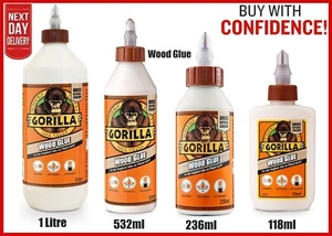 Gorilla Water-Resistant Wood Glue Strong Bond Adhesive Multi-Purpose Glue - Picture 1 of 9