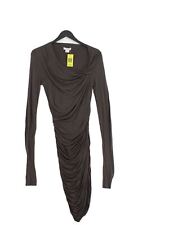 Helmut Lang Women's Midi Dress S Grey 100% Other Bodycon