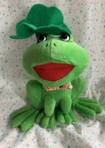 Vintage King Plush Frog Under Lily Pad 2002 7” Stuffed Animal - Picture 1 of 11