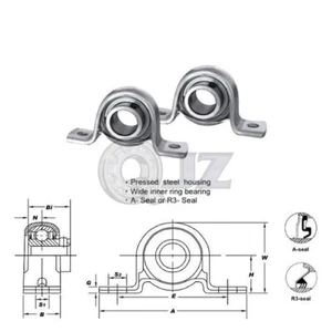2x Bloque de almohada de 25 mm carcasa de acero prensado UCPP205 cojinete montado UC205 + PP205 - Imagen 1 de 1