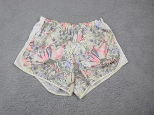 Nike Shorts Girls Extra Large Yellow Floral Swoosh Logo Running Athletic 26x11 - Picture 1 of 10